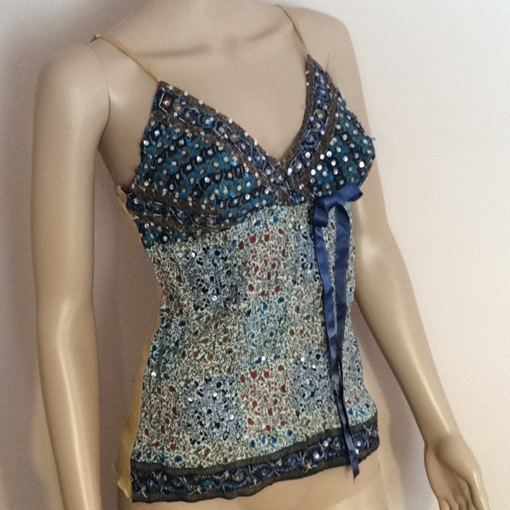 Hale Bob Silk Camisole Halter Top
